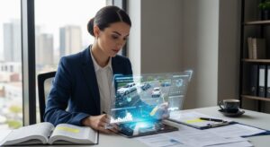 Abogado revisando análisis automatizado en caso de accidente